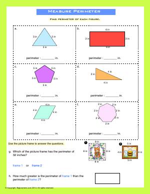 Preview image for worksheet with title Measure Perimeter